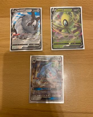 Carte Pokemon - Dubwool V, Celebi V, Metagross Gx