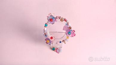 Bracciale Fairy iMemory Wire Fiori Strass Ciondoli