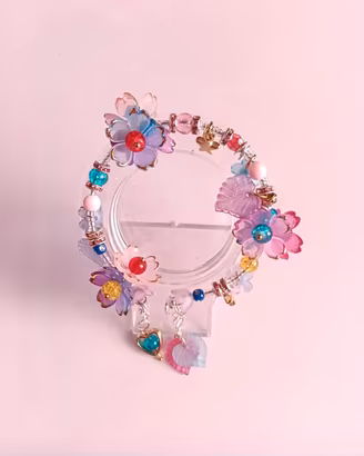 Bracciale Fairy iMemory Wire Fiori Strass Ciondoli