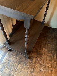 Mobiletto in legno mobile con due ripiani