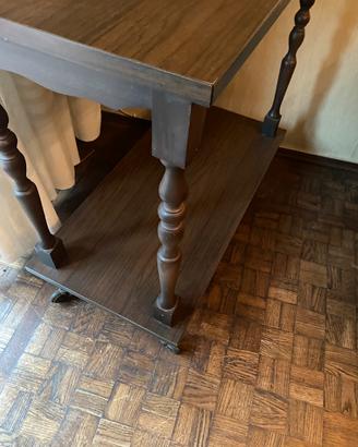 Mobiletto in legno mobile con due ripiani