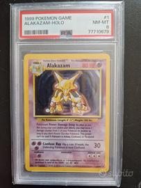 Alakaza holo psa 8 set base pokemon carta gradata