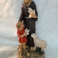 San Francesco Assisi statuina dipinta a mano