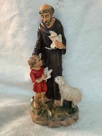 San Francesco Assisi statuina dipinta a mano