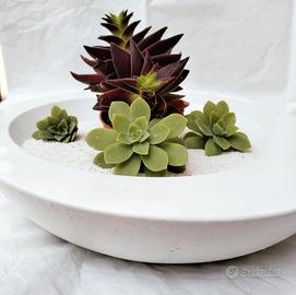 Ciotola in cemento bianco