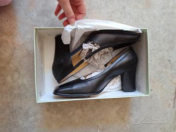 Scarpe Mary Jane vintage vero cuoio