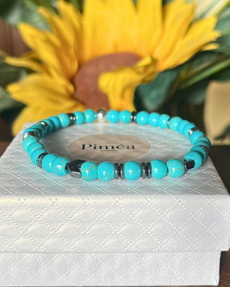 Bracciale uomo turchese 6mm, ematite