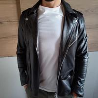 Giubbotto in pelle nero taglia 48