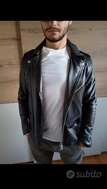Giubbotto in pelle nero taglia 48