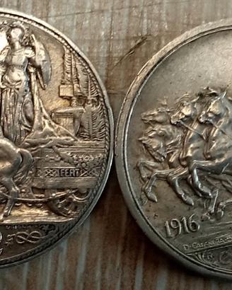 #2224 – Due Monete 2 Lire, Argento Regno Italia