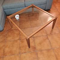 Tavolino da salotto legno e cristallo