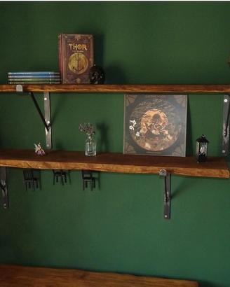 Mensola artigianale spazzolata in Frassino Olivato