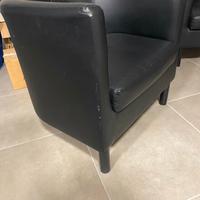 Coppia di Poltroncine Vintage in Ecopelle Nera