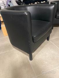 Coppia di Poltroncine Vintage in Ecopelle Nera