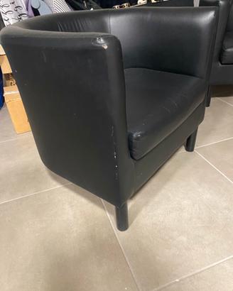 Coppia di Poltroncine Vintage in Ecopelle Nera