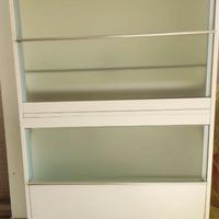 Madia laccata bianca con ante in vetro acidato