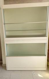 Madia laccata bianca con ante in vetro acidato