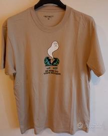 T shirt Beige con stampa avanti Carhartt 
