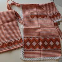 Set grembiule e strofinaccio puro lino nuovo