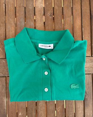 Polo Lacoste bambina verde smeraldo