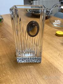 Vaso di cristallo con inserto in argento
