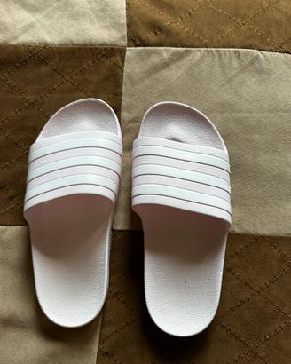 Ciabatte bianche/rosa sportive donna stile Adidas