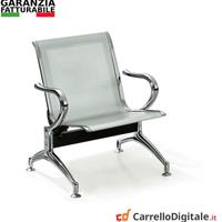 Sedia da attesa in acciaio – NUOVA – 1 posto