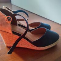 Espadrillas con zeppa blu - 39 - nuove