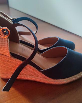 Espadrillas con zeppa blu - 39 - nuove