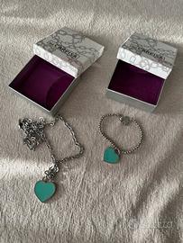 Collana e braccialetto Carpisa con ciondolo cuore