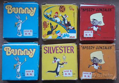 12 NASTRI BOBINE FILMINI CARTONI CARTOON SUPER 8