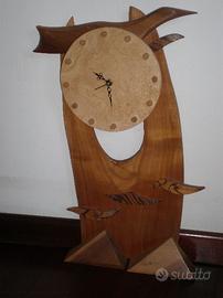 Orologio legno civetta