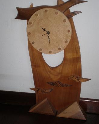 Orologio legno civetta
