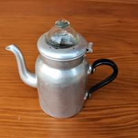 Vintage: Teiera di Alluminio c/Coperchio in Vetro