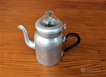 Vintage: Teiera di Alluminio c/Coperchio in Vetro