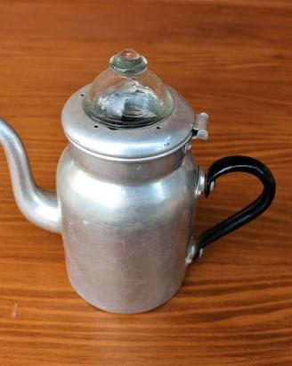 Vintage: Teiera di Alluminio c/Coperchio in Vetro