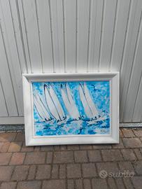 Quadro dipinto a olio "Barche a Vela"