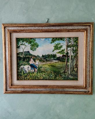 set 2 quadri dipinti a mano su tela (amatoriali) 