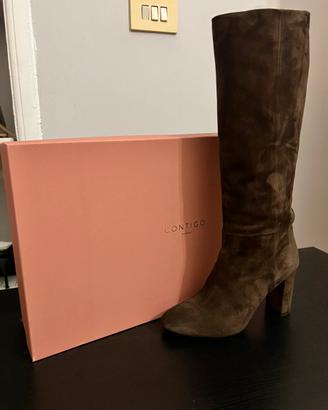 Stivali Contigo scamosciati marrone N°39