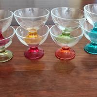 12 coppe gelato vetro colorato