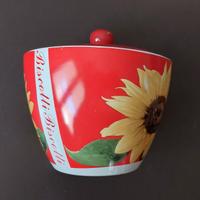 Biscottiera in ceramica con girasoli