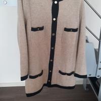 cardigan beige doppio da donna