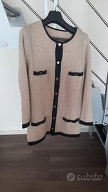 cardigan beige doppio da donna