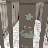 Culla rosa per bambina con orsetti