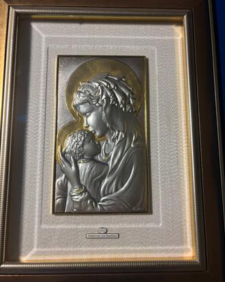 Madonna con bambino in argento