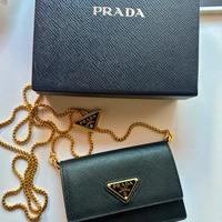 Mini borsa portacarte prada nera