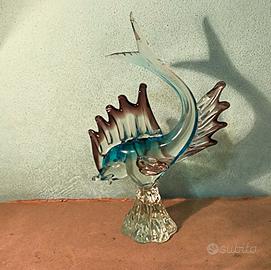scultura in vetro artistico stile murano:Pesce 