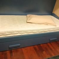
Letto singolo con letto estraibile in legno, blu