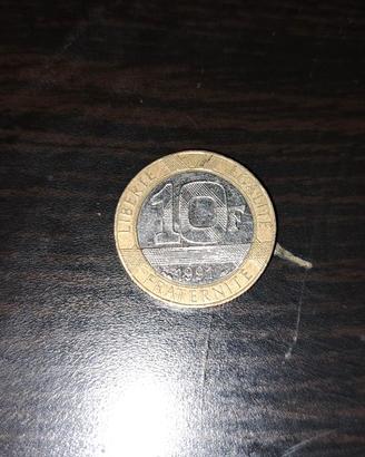 Moneta 10 franchi francesi 1991