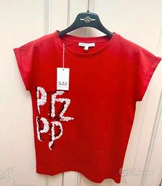 T-shirt Patrizia Pepe rossa con paillettes